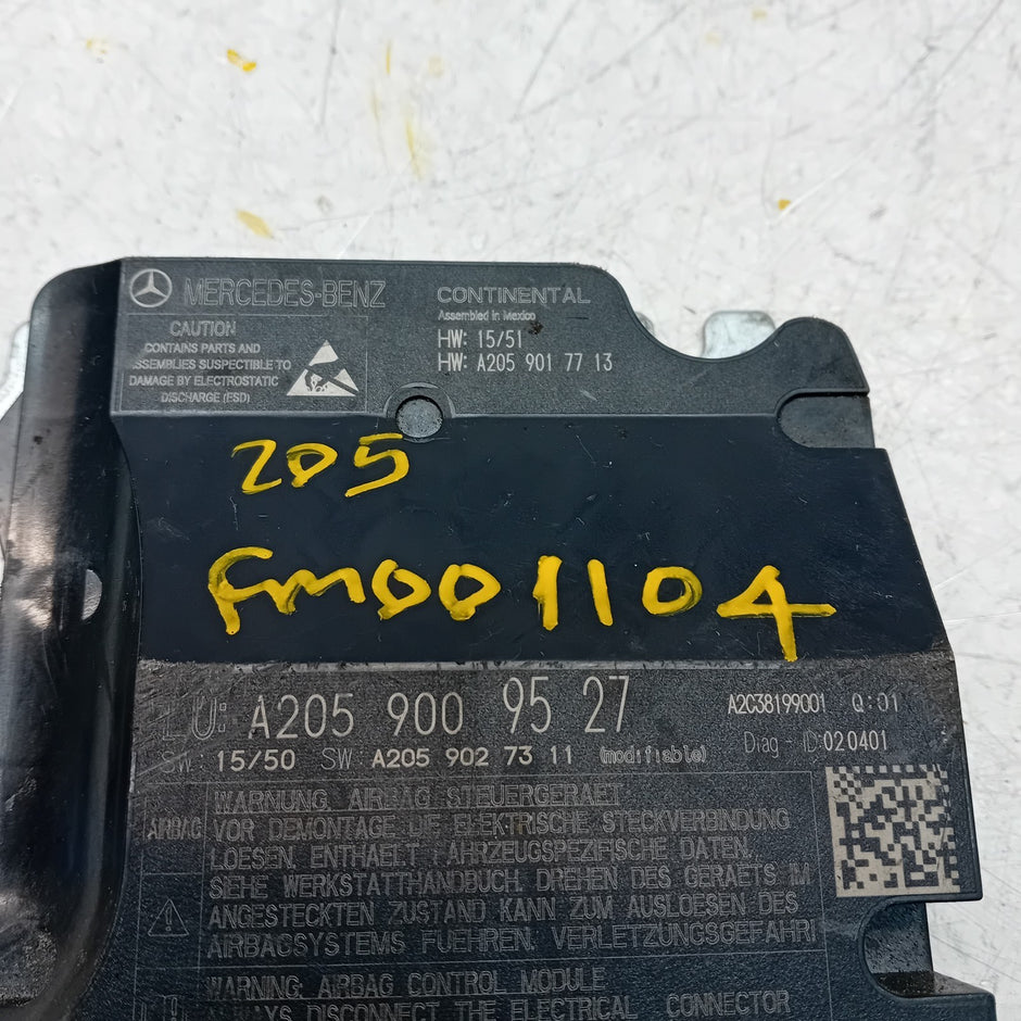 MERCEDES C-CLASS AIRBAG CONTROL MODULE W205 A2059009527 FM001104