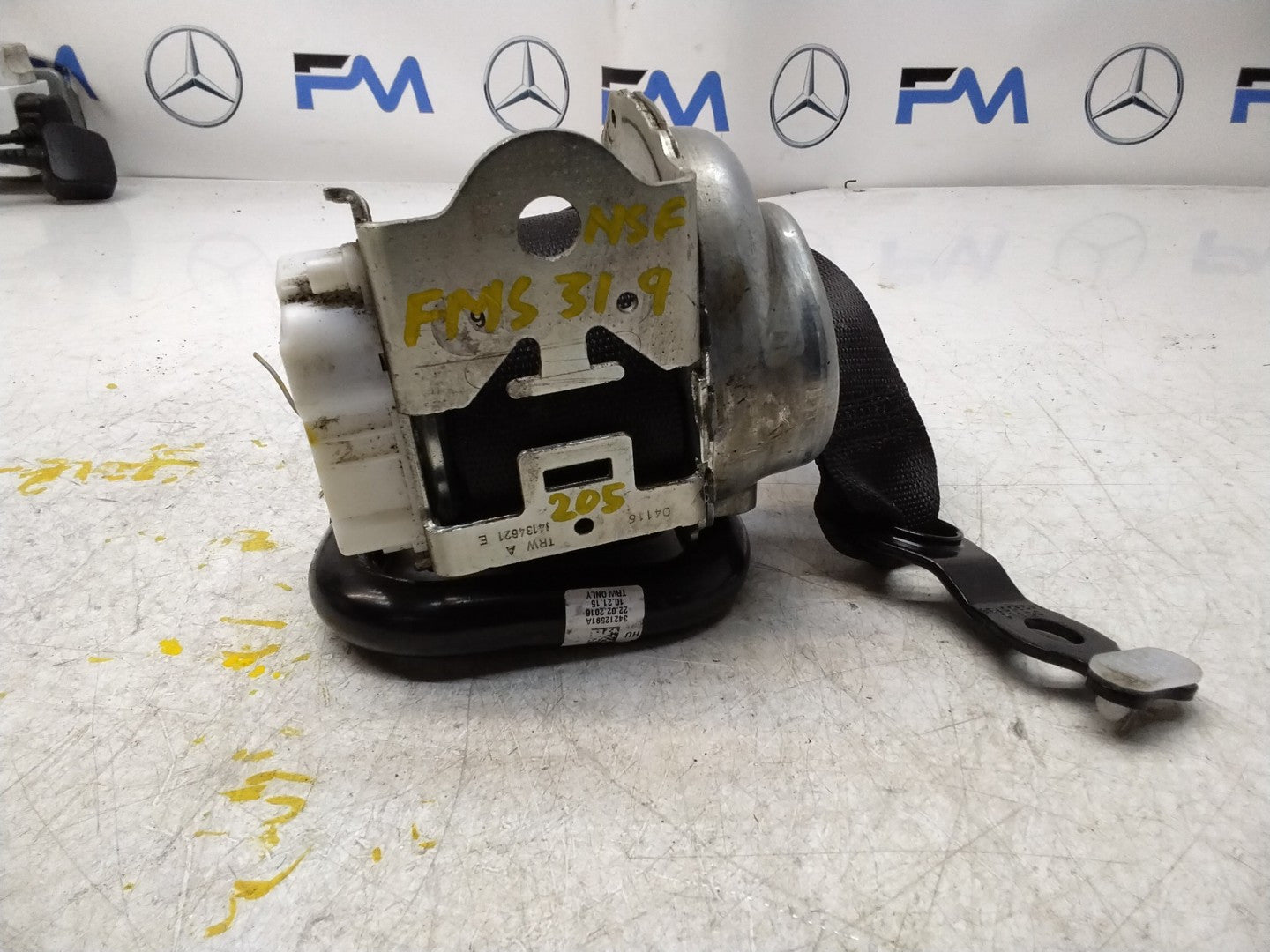 MERCEDES C CLASS W205 REAR PASSENGER SIDE SEAT BELT A2058600585 FMS319 NSR