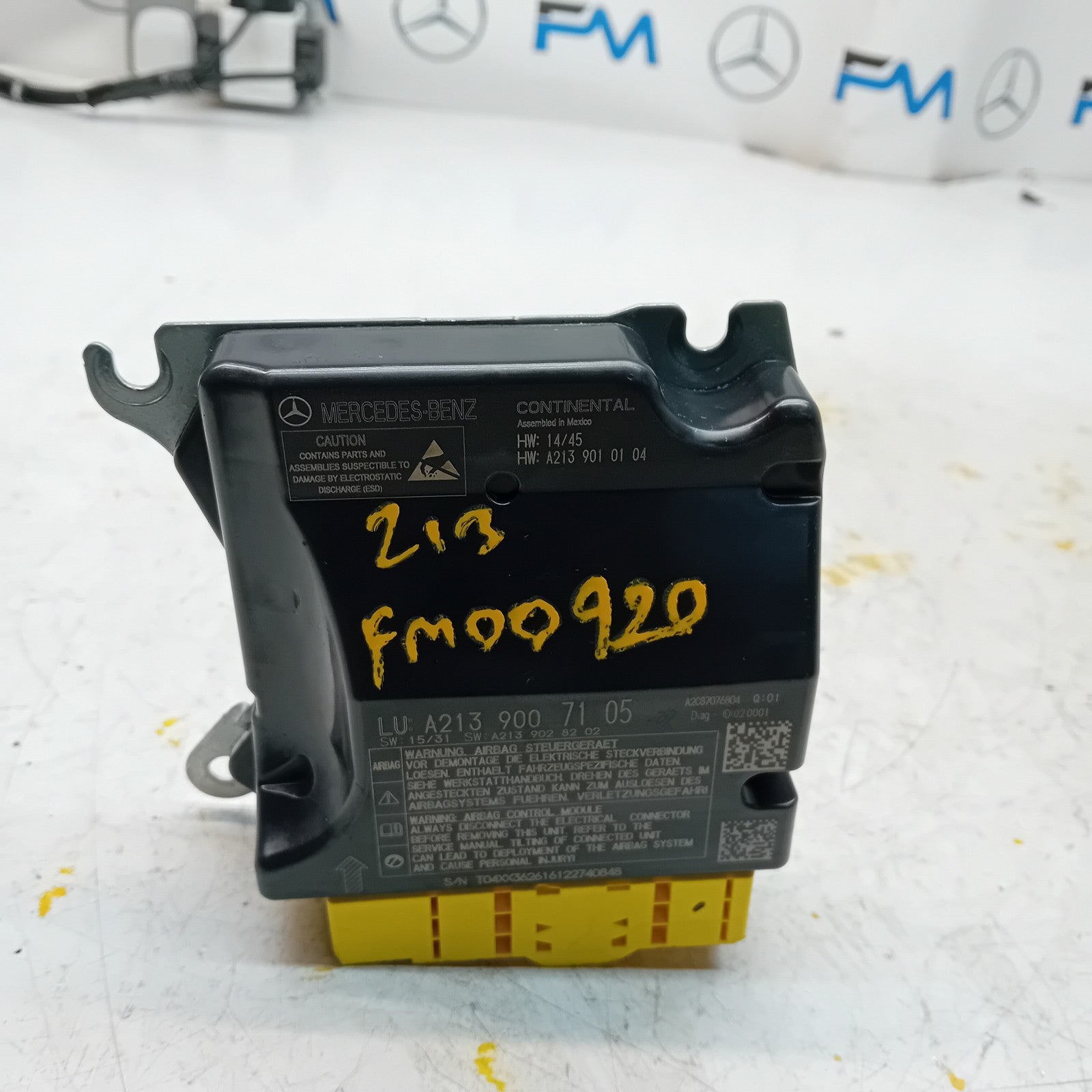 MERCEDES E-CLASS AIRBAG CONTROL MODULE W213 A2139007105 FM00920