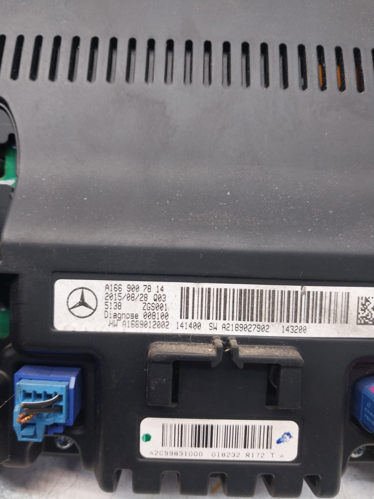 MERCEDES ML/M-CLASS W166 DISPLAY SCREEN A1669007814 2015 FM00724