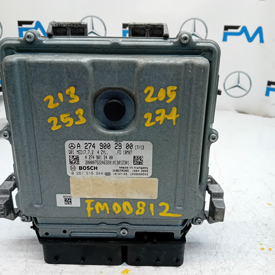 MERCEDES  C-CLASS 2015 ENGINE  ECU CONTROL MODULE A2749002900 FM00812