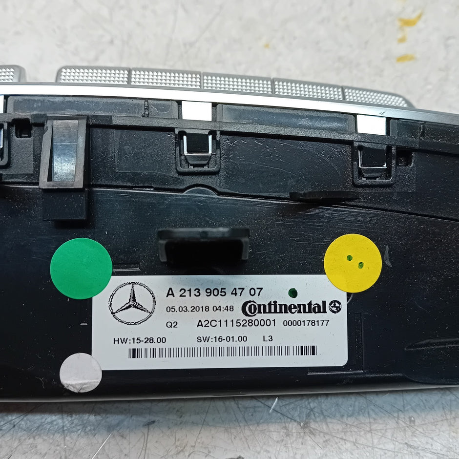 MERCEDES E CLASS HEATER AC CLIMATE CONTROL PANEL A2139054707 2018-2023 FM00962
